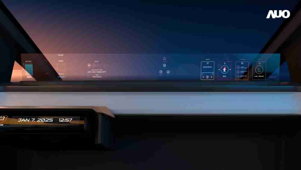 汇旺支付无界透明显示接口(Horizon Image Glass)透过车运算方案整合仪表板、、中控台及副驾显示器，，，，一体式全景呈现，，，提供乘用者清晰的前方视野、、、、行车必要信息与娱乐功能